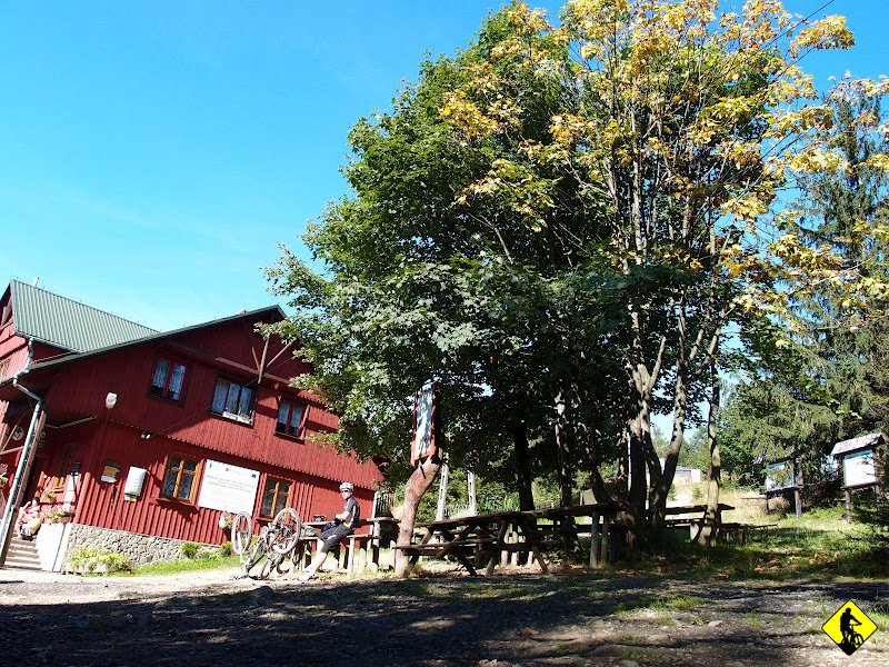4.JPG - dzięki temu, że podczas tego wyjazdu możemy się zaliczyć do tej grupy w schronisku meldujemy się w czasie krótszym niż 60 minut. Mimo słońca jest chłodno, a na drzewa pojawiają się pierwsze oznaki jesieni (trochę wcześnie biorąc pod uwagę, że mamy środek lata).