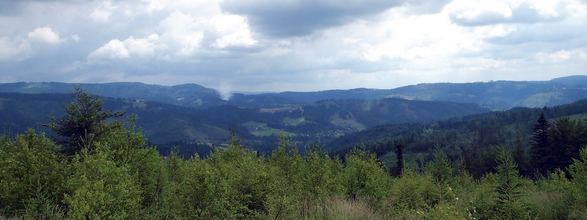 10.jpg - Kierujemy się żółtym szlakiem na Gościeniec. Teoretycznie trudniejsza część trasy za nami. Teraz będziemy kręcić drugą stroną Doliny Wisły wracając do Ustronia.