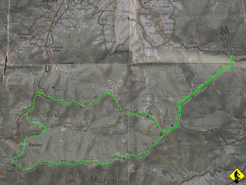 mapa.jpg - Wykręcona przez nas trasa. Kręciliśmy od lewej do prawej, a potem od prawej do lewej :)P.S. Opowiedziana historia jest fikcyjna, zarówno jak jej postacie. Wszystkie imiona zostały zmienione. Podobieństwo jest przypadkowe :)