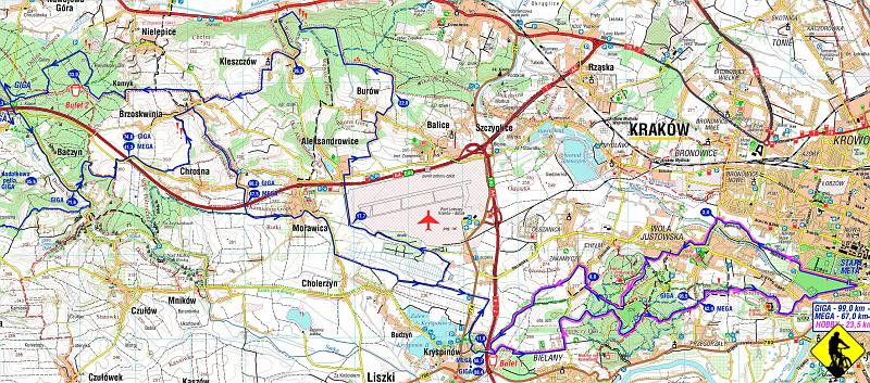 11.jpg - Prezentowana trasa. Cóż… dużo asfaltu. Zastanawiałem się, czy nie dałoby się zrobić więcej km po lasku. Kilka podjazdów pod zoo ( z każdej strony po jednym ) dodałoby z 15- 20km, podniosło poziom trudności oraz sprawiło, że więcej osób stanęłoby na starcie. Dzisiaj ( tj. 01.11.2010r ) z Agą zrobiłem 40km po lasku, nie dublując żadnego szlaku! Da się? Da się! PoZdRo!