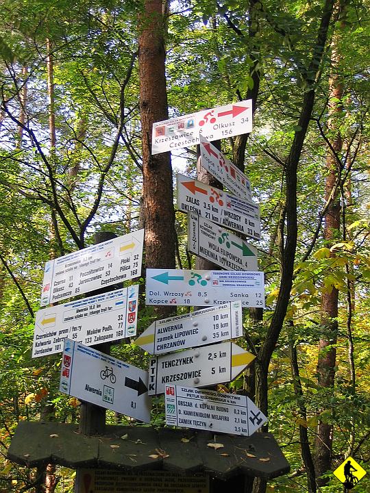 IMG_3066a.jpg - Przed zamkiem w Tenczynie pomyślałem, że gdyby tyle było tras w górach przecinających się na jednym skrzyżowaniu, to chyba trzebaby w te okolice się przeprowadzić :)