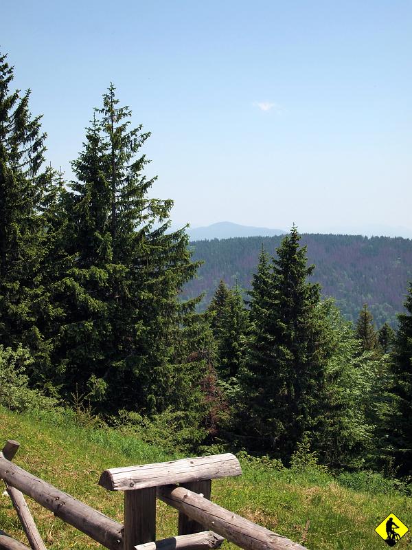 7.jpg - Schronisko wita nas koktajlem jagodowym :) trochę dosładzany, ale cóż… dobry :) Oczywiście nie mogę za długo wysiedzieć na tyłku, przecież siedziałem od rana :) Robię zdjęcie Lubania, pasmo czeka… :) W tamtym roku się nie udało, co jeszcze bardziej mnie kręci. Na niebie pojawiają się pierwsze gęstsze chmury, co tylko potwierdza prognozowane załamanie pogody.