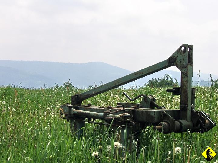 IMG_1060.jpg - Gdzieś po drodze w gęstej trawie pasą się stare urządzenia rolnicze